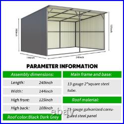 Free Shipping 20'x12' Galvanized Metal Livestock Shelter Building for Farm USA