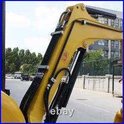 Free Shipping 3.5T Mini Excavator with Hydraulic Thumb, 25HP Kubota Diesel Engine