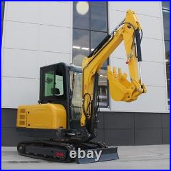 Free Shipping 3.5T Mini Excavator with Hydraulic Thumb, 25HP Kubota Diesel Engine