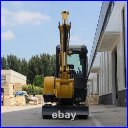 Free Shipping 3.5T Mini Excavator with Hydraulic Thumb, 25HP Kubota Diesel Engine