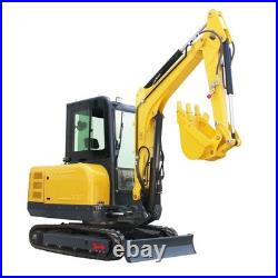 Free Shipping 3.5T Mini Excavator with Hydraulic Thumb, 25HP Kubota Diesel Engine