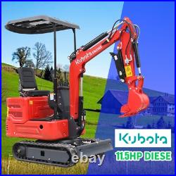 Free Shipping Hydraulic Thumb 1.4ton Mini Excavator Diesel Kubota 11.5HP Garden