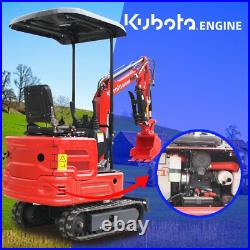 Free Shipping Hydraulic Thumb 1.4ton Mini Excavator Diesel Kubota 11.5HP Garden