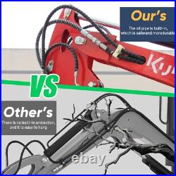 Free Shipping Hydraulic Thumb 1.4ton Mini Excavator Diesel Kubota 11.5HP Garden