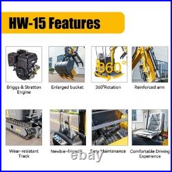 Free Shipping Mini Excavator With Chassis Extension And Boom Swing 13.5HP