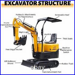 Free Unloading/Ship 1Ton 1.4Ton Mini Excavator 13.5HP Gas Engine Tracked Digger
