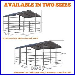 Free ship 13x13ft Galvanized Metal Livestock Shelter Heavy-Duty Cattle Shed US