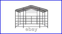 Free ship 13x13ft Galvanized Metal Livestock Shelter Heavy-Duty Cattle Shed US