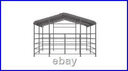 Free ship 13x13ft Galvanized Metal Livestock Shelter Heavy-Duty Cattle Shed US