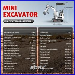 Free ship Mini Excavator 1Ton Mini Digger 13.5hp Gas Tracked Crawler B&S Engine