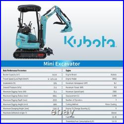 Free ship Mini Excavator Kubota Engine Telescopic side swing Tracked 2.5T Digger