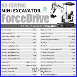 Free shipping 1.2 Ton Mini Excavator 13.5HP Gasoline Powered Compact Digger EPA