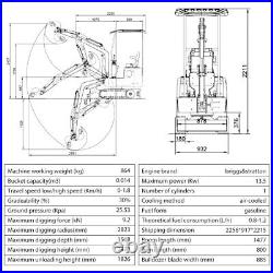 Free shipping 2024 Mini Excavator Hydraulic Thumb B&S EPA Engine USA Stock