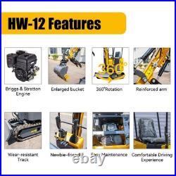 Free shipping from US Mini Excavator Crawler 1 Ton Excavator 13.5 HP B&S EPA Free shipping from US Mini Excavator Crawler 1 Ton Excavator 13.5 HP B&S EPA