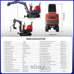 Free unload/ship 0.6T Mini Excavator Digger 9.3hp EPA Gas Engine withthumb clamp