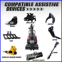 Free unload/ship 0.6T Mini Excavator Digger 9.3hp EPA Gas Engine withthumb clamp