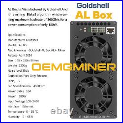 Goldshell AL BOX 360G 180W ALPH Miner Blake3 Alephium with Bitmain PSU