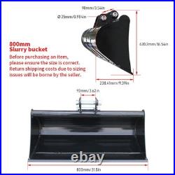 Heavy Duty 800mm Mud Bucket High Carbon Steel for 1Ton Mini Digger Free shipping Heavy Duty 800mm Mud Bucket High Carbon Steel for 1Ton Mini Digger Free shipping