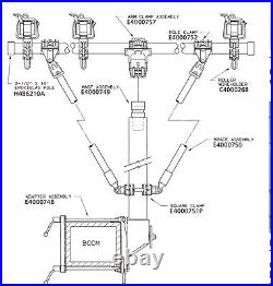 Hubbel Auxillary Arm Mast E4000749 With Braces E4000750 NEW