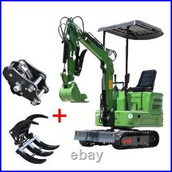 Hydraulic Mini Excavator + Quick Hitch + Grabber Digger B&S EPA Gasoline Engine