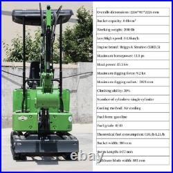 Hydraulic Mini Excavator + Quick Hitch + Grabber Digger B&S EPA Gasoline Engine