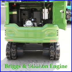 Hydraulic Mini Excavator + Quick Hitch + Grabber Digger B&S EPA Gasoline Engine