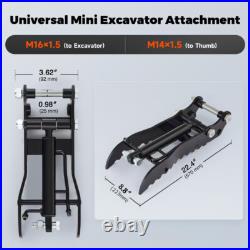 Hydraulic Thumb Clip Mini Excavator Digger Attachment With Hydraulic Hoses