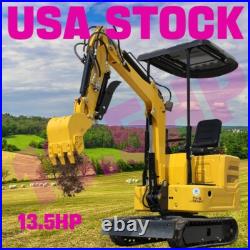Hydraulic Thumb Mini Excavator 13.5HP Garden Crawler Gasoline USA Stock 2000lb