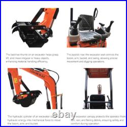 Industrial 1 Ton Digger Crawler Backhoe Landhonor 1T Mini Excavator EPA 11.4HP