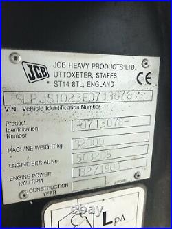 JCB JS330 EXCAVATOR Enclosed Cab Runs Good Needs New Rollers
