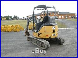 John Deere 27D Mini Excavator Used Yanmar Diesel Rubber Tracks Canopy Blade