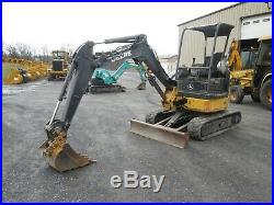 John Deere 27D Mini Excavator Used Yanmar Diesel Rubber Tracks Canopy Blade