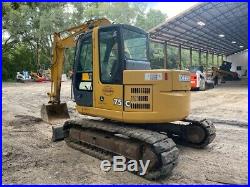 John Deere 75C Mid Size excavator Enclosed Cab A/C switchable controls, 2 speed