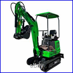 KX12-CDB 1 Ton Mini Excavator Retractable Tracks Digger B&S Gas Engine 13.5HP