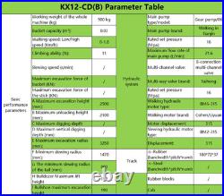 KX12-CDB 1 Ton Mini Excavator Retractable Tracks Digger B&S Gas Engine 13.5HP