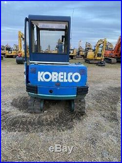 Kobelco Sk024 Rubber Track Mini Excavator Full Cab, Diesel 7500 Lb Runs Great Hd