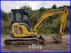 Komatsu Pc35 Excavator Cab Heat A/c Road Liner Tracks Ready To Work In Pa