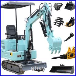 Kubota 1.4Ton Mini Excavators Hydraulic Thumb 7 Attachments Combo USA FREE SHIP