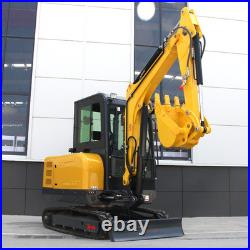 Kubota 3.5T Mini Excavator With Enclosed Cab AC V1505 Diesel 25HP 7700lbs