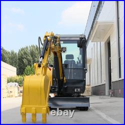 Kubota 3.5T Mini Excavator With Enclosed Cab AC V1505 Diesel 25HP 7700lbs