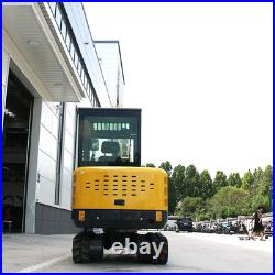 Kubota 3.5T Mini Excavator With Enclosed Cab AC V1505 Diesel 25HP 7700lbs