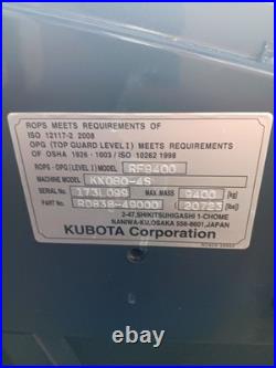 Kubota Kx080-4 Excavator, Mini Excavator Cab Assembly Part# Rd838-49000