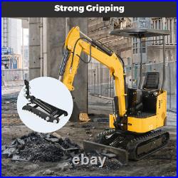 L-Shaped Hydraulic Thumb Clip Attachment With Hydraulic Hoses for Mini Excavator