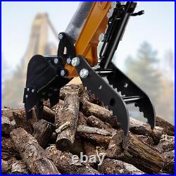 L-Shaped Three Hole Hydraulic Thumb For Mini Excavators Attachments Metal Grab