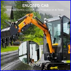 MMS 10HCAB 1 Ton Enclosed Cab Mini Excavator 13.5HP Gasoline Engine Small Digger