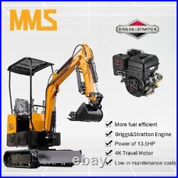 MMS 1Ton Mini Excavator Digger Briggs&Stratton Gasoline Engine 4K Motor 13.5HP