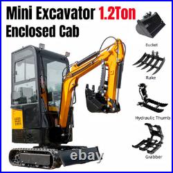 MMS 1.2Ton Mini Excavator with Enclosed Cab Engine Free Attachments