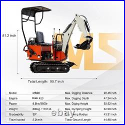 MMS FREE SHIPPING Compact Mini Track Excavator Small Digger with EPA Engine