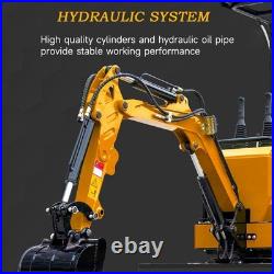 MMS Mini Excavator 1Ton Digger 13.5HP 360° Rotation Roll Cage Free Thumb