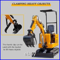 MMS Mini Excavator 1Ton Digger 13.5HP 360° Rotation Roll Cage Free Thumb